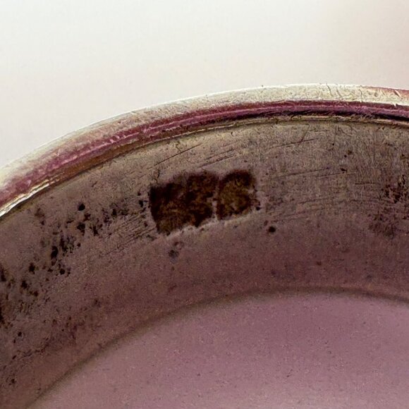 VTG Solid Sterling Silver 925 Elephant Design Cigar Band Ring Size 8 - Picture 8 of 10